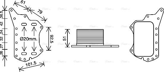 AVA RT3638 - Eļļas radiators, Motoreļļa