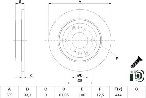 BOSCH 0986479E95 - Bremžu diski