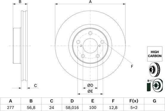BOSCH 0986479E69 - Bremžu diski