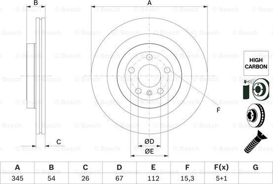 BOSCH 0986479F69 - Bremžu diski