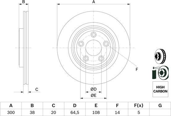BOSCH 0986479F67 - Bremžu diski