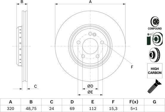 BOSCH 0986479G39 - Bremžu diski