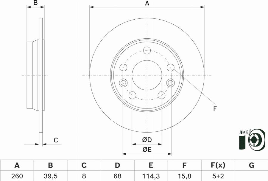 BOSCH 0986479H69 - Bremžu diski