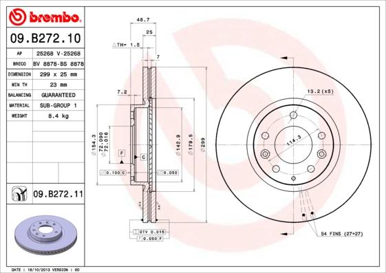 Brembo 09.B272.10 - Bremžu