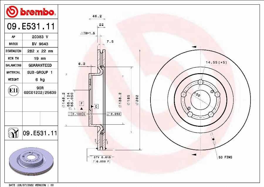 Brembo 09.E531.11 - Bremžu