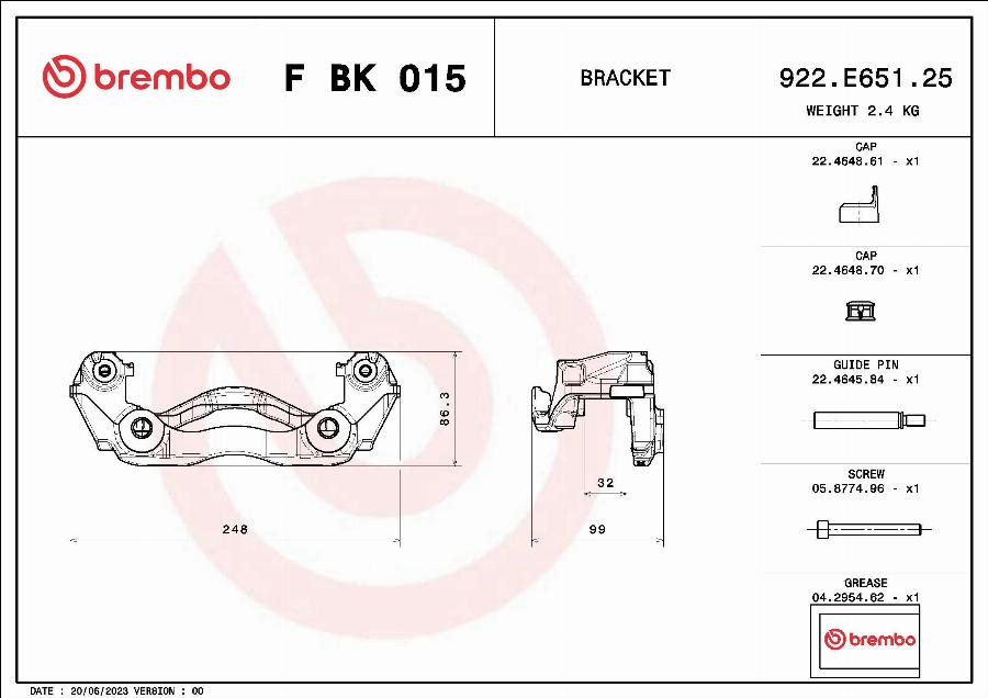 Brembo FBK015 - Bremžu suporta skavas