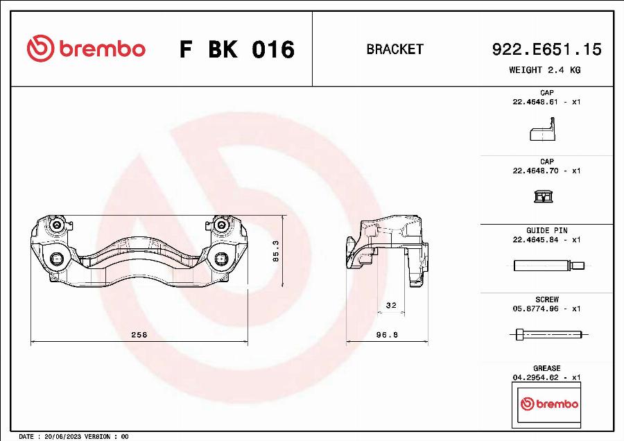 Brembo FBK016 - Bremžu suporta skavas