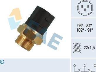 FAE 38180 - Termoslēdzis, Radiatora ventilators