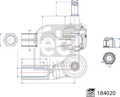 Febi Bilstein 184020 - Stūres šķērsstiepņa