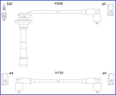 Hitachi 134562 - Augstsprieguma vadu komplekts