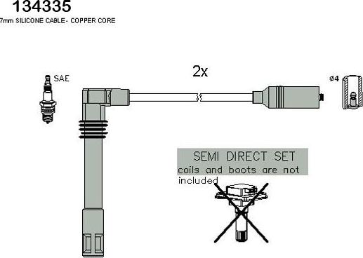 Hitachi 134335 - Augstsprieguma vadu komplekts
