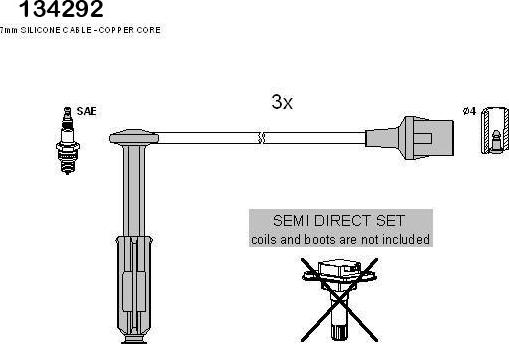 Hitachi 134292 - Augstsprieguma vadu komplekts
