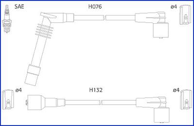 Hitachi 134246 - Augstsprieguma vadu komplekts