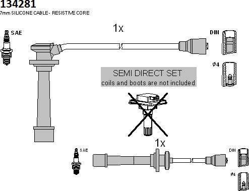 Hitachi 134281 - Augstsprieguma vadu komplekts