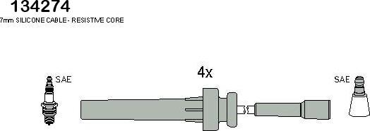 Hitachi 134274 - Augstsprieguma vadu komplekts