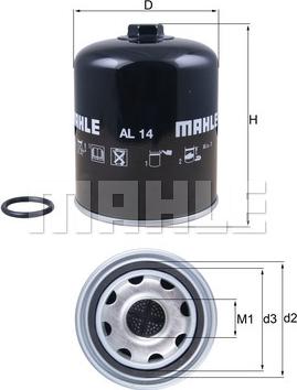 MAHLE AL14D - Gaisa sausinātāja patrona