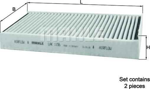 MAHLE LAK1156/S - Filtrs, Salona telpas