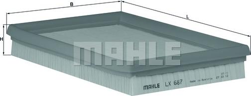 MAHLE LX687 - Gaisa filtrs