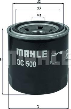 MAHLE OC500 - Eļļas filtrs