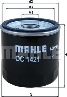 MAHLE OC1421 - Eļļas filtrs