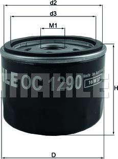 MAHLE OC1290 - Eļļas filtrs