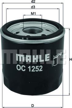 MAHLE OC1252 - Eļļas filtrs