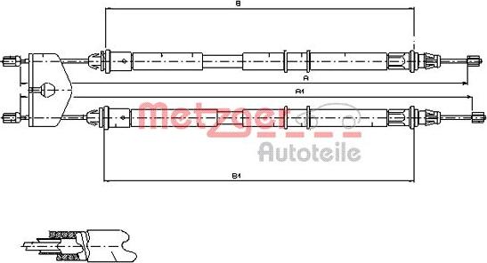 Metzger 11.5453 - Trose, Stāvbremžu