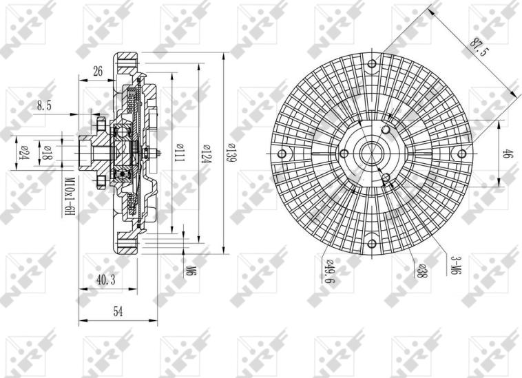 NRF 49566 - Sajūgs, Radiatora ventilators