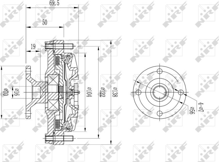 NRF 49614 - Sajūgs, Radiatora ventilators