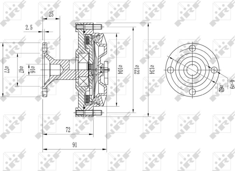 NRF 49613 - Sajūgs, Radiatora ventilators