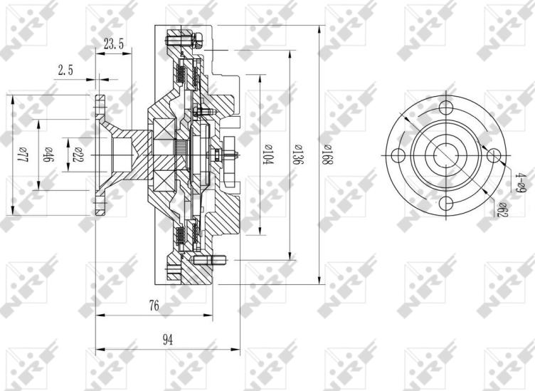 NRF 49621 - Sajūgs, Radiatora ventilators