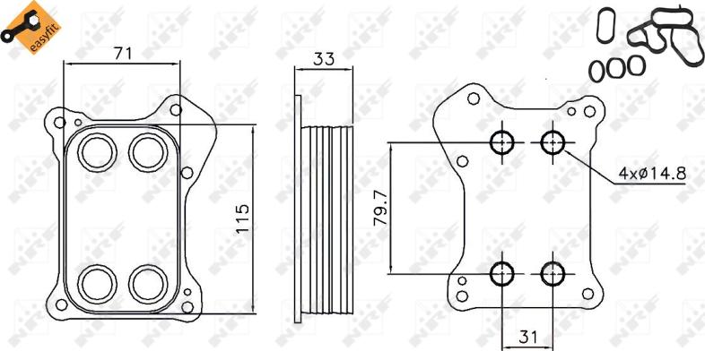 NRF 31167 - Eļļas radiators, Motoreļļa