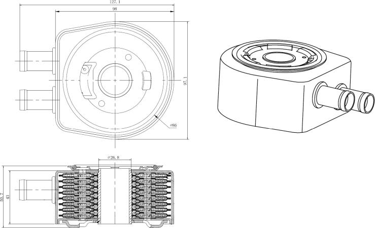 NRF 31834 - Eļļas radiators, Motoreļļa