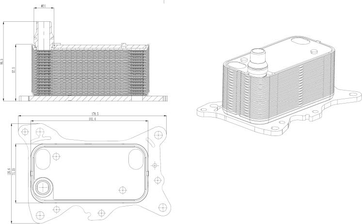 NRF 31835 - Eļļas radiators, Motoreļļa