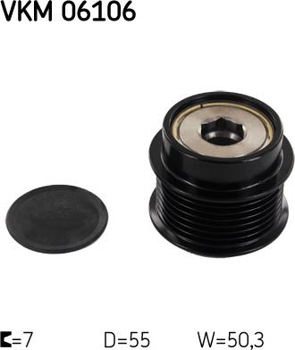 SKF VKM06106 - Piedziņas skriemelis, Ģenerators