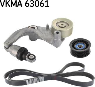 SKF VKMA63061 - Ķīļrievu siksnu komplekts