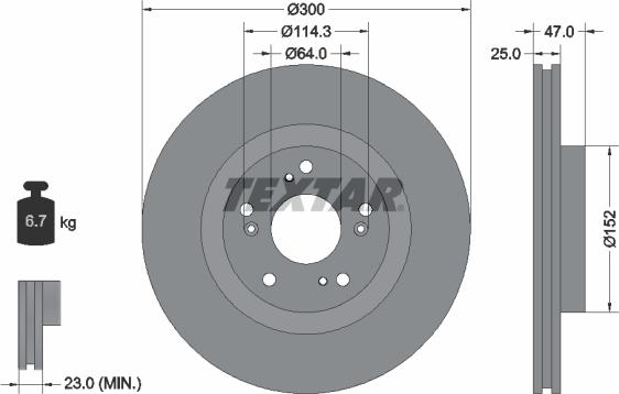 Textar 92177903 - Bremžu diski