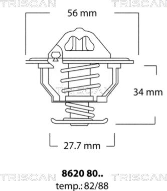 Triscan 86208088 - Termostats, Dzesēšanas šķidrums