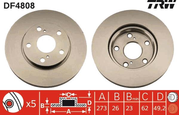 TRW DF4808 - Bremžu diski