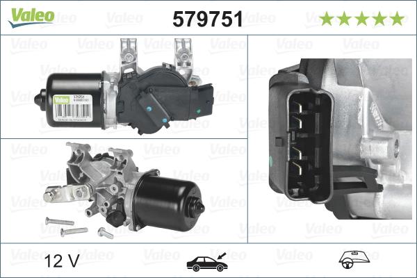 Valeo 579751 - Stikla tīrītāju motors
