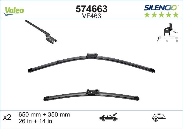Valeo 574663 - Stikla tīrītāja slotiņa