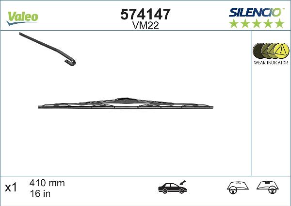 Valeo 574147 - Stikla tīrītāja slotiņa