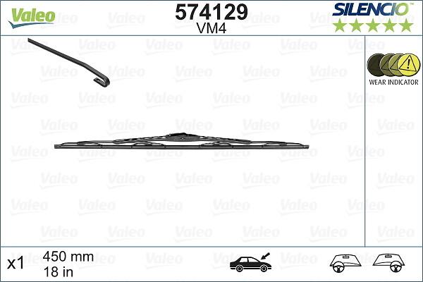 Valeo 574129 - Stikla tīrītāja slotiņa