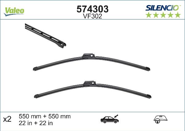Valeo 574303 - Stikla tīrītāja slotiņa