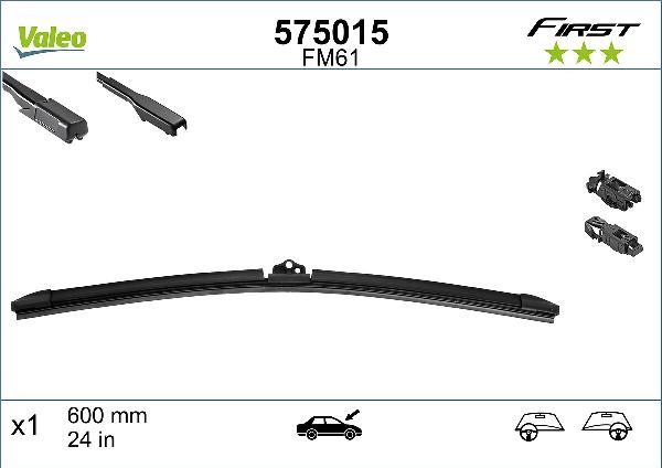 Valeo 575015 - Stikla tīrītāja slotiņa